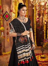 Black Lehenga with elegance of tassels and khatli work
